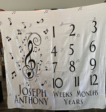 Load image into Gallery viewer, Musical Baby Milestone Blanket