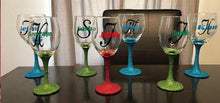 Load image into Gallery viewer, Glitter Stem Wine Glass