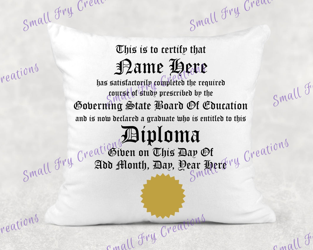 Diploma Pillow & Canvas Bag