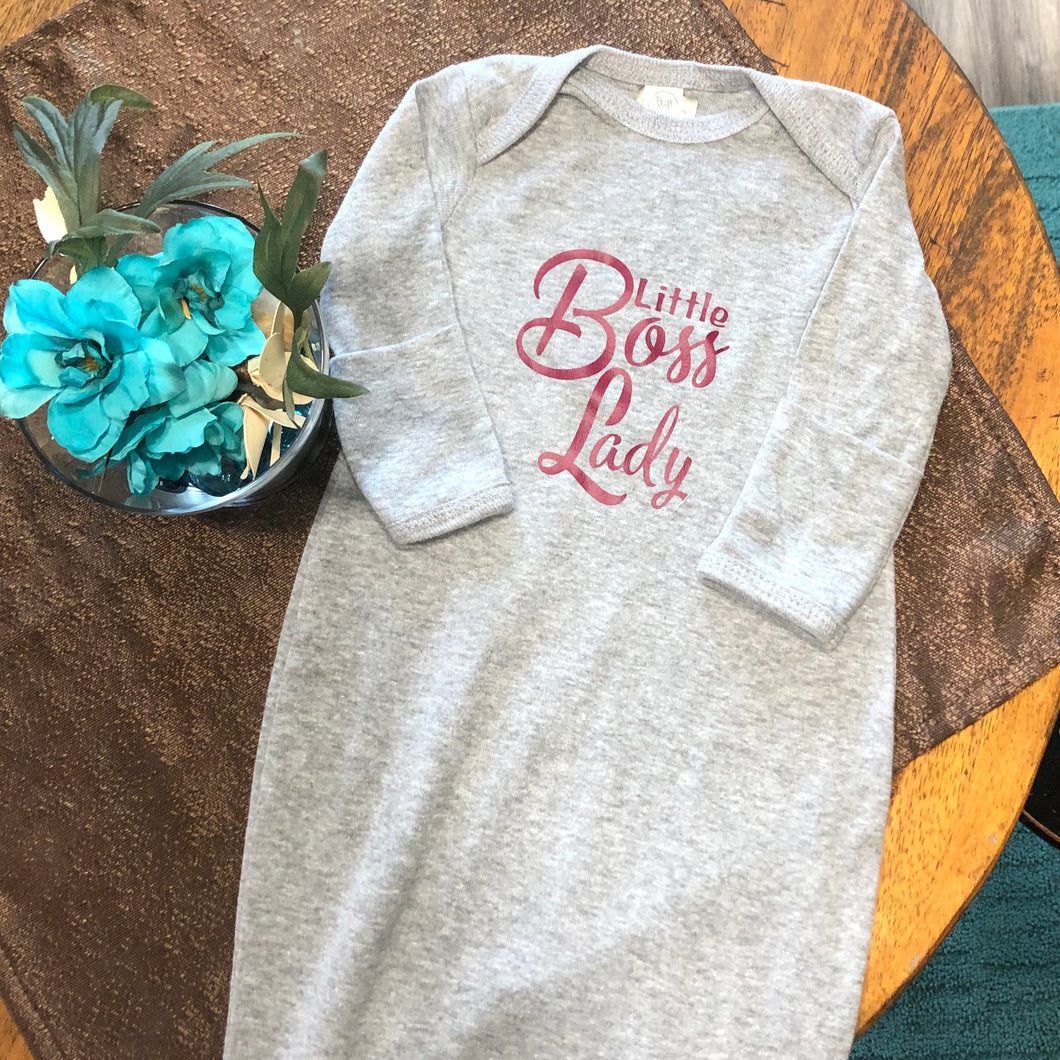 Little Boss Lady/Man Newborn Gown