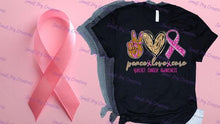 Load image into Gallery viewer, Peace, Love, Cure: Breast Cancer Awareness
